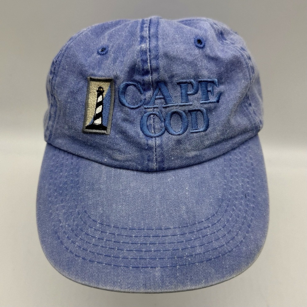 Cape Cod Cap Hat Adult‎ Adjustable Leather Faded Blue Cotton Strap Back Capsmith